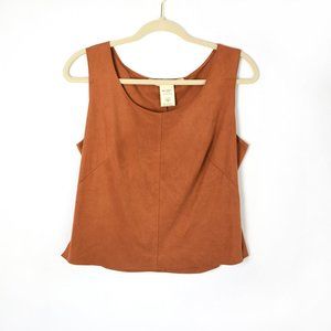 Max Studio Vegan Suede Tan Sleeveless Top